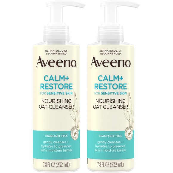 Qty (2) Aveeno Calm + Restore | Sensitive Skin Nourishing Oat Cleanser - Picture 1 of 1